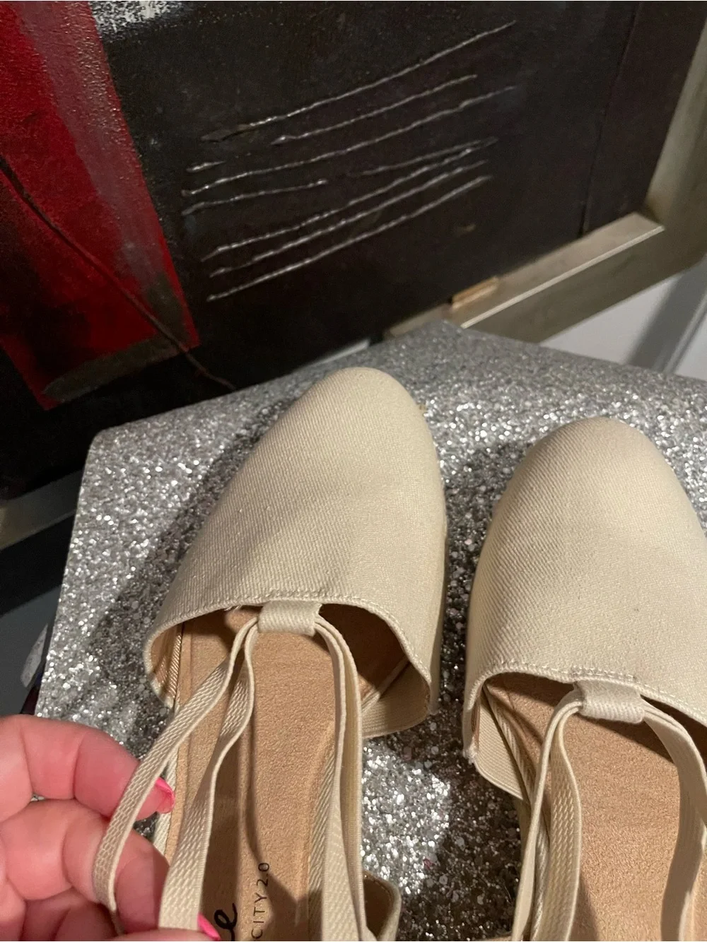 Life Stride Cream Canvas Slingback Espadrille
